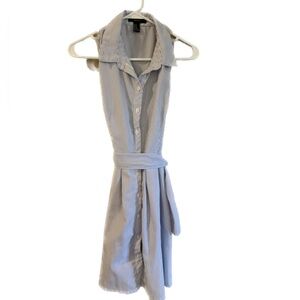 Forever 21 Gray Sleeveless Sundress with Dress Shirt Collar